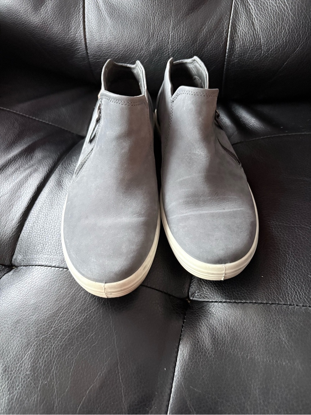 Womens Grey Slip-On Casual Sneakers